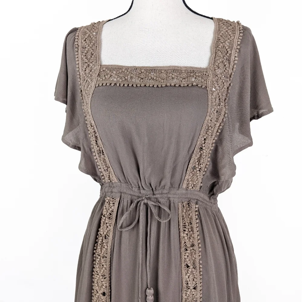 🦋LAST🦋 NWT Tulle and Batiste Rosalie Maxi Dress, Desert Sand, Size XS